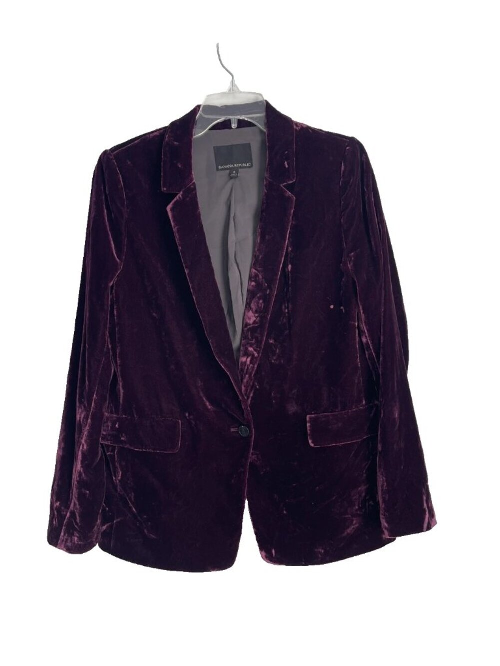 Banana Republic Burgundy Soft Velvet Blazer Jacket Academia